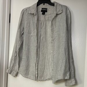 Banana Republic Light Gray Striped Shirt